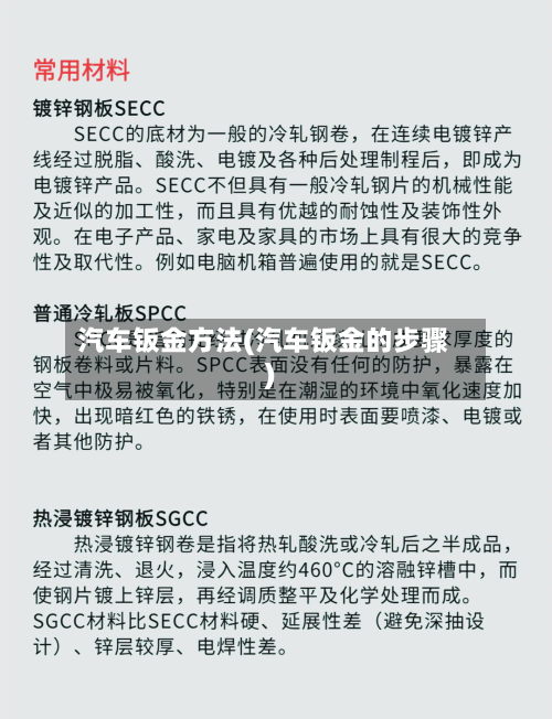 汽车钣金方法(汽车钣金的步骤)