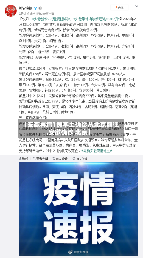 【安徽再增1例本土确诊从北京前往,安徽确诊 北京】-第2张图片