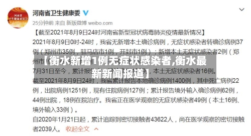 【衡水新增1例无症状感染者,衡水最新新闻报道】
