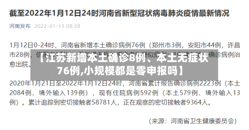【江苏新增本土确诊8例、本土无症状76例,小规模都是零申报吗】-第2张图片