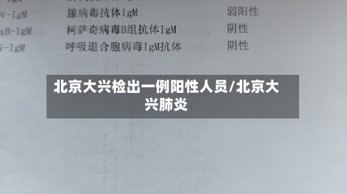 北京大兴检出一例阳性人员/北京大兴肺炎