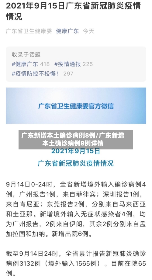 广东新增本土确诊病例8例/广东新增本土确诊病例8例详情