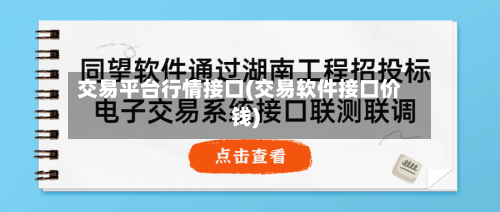 交易平台行情接口(交易软件接口价钱)-第2张图片